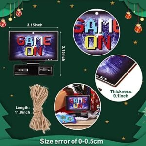 27 Pcs Christmas Video Game Controller Video Game Ornaments Wooden Game System Controller Game Hanging Tag Ornament Christmas Tree Ornament Set for Video Game Christmas Party (Stylish Style)