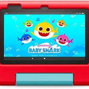 Amazon Fire 7 Kids tablet, ages 3-7. Top-selling 7″ kids tablet on Amazon – 2022 | ad-free content with parental controls included, 10-hr battery, 16 GB, Red