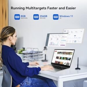 ANMESC Laptop Computer, Windows 11 Laptop, 8GB RAM 256GB ROM, Intel Celeron Quad-Core Processors, 15.6″ Laptops with 1366 * 768 IPS, 5000mAh Battery, WiFi, Bluetooth, Type-C, TF Card