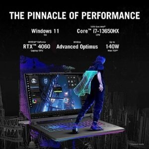 ASUS 2023 ROG Strix G16 16” WUXGA 165Hz Gaming Laptop, Intel Core i7-13650HX, NVIDIA GeForce RTX 4060, 32GB DDR5 RAM, 2TB SSD, RGB 4zone Backlit Keyboard, Win 11Pro, Gray, 32GB SnowBell USB Card