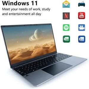 Chicbuy 15.6″ Full HD 1080p IPS Laptop Computer, Intel Celeron N5095 Quad-Core Processors,12GB RAM, 512GB ROM, USB 3.0, Bluetooth 4.2,Pre-Install Windows 11,Mini HDMI, 2.4/5G WiFi, USB-A&C