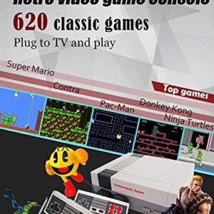 Classic Edition Mini Retro Game Console,AV Output Plug & Play Classic Mini Video Games, Built-in 620 Games with 2 Classic Controllers, Birthday Gifts Choice for Children/Adults