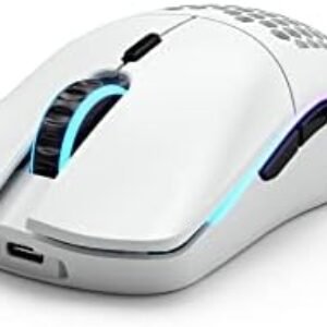 Glorious Gaming – Model O Wireless RGB Mouse with Lights 69 g Superlight Mouse Honeycomb Mouse (Matte White Mouse)