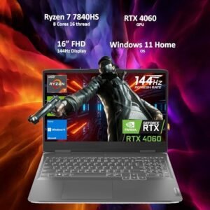 Lenovo LOQ Gaming Laptop GeForce RTX 4060, AMD 8-Core Ryzen 7 7840HS(> i7-12700H), 16.0″ WUXGA, 32GB DDR5 RAM, 1TB PCIe SSD, Webcam, Backlit Keyboard, Wi-Fi 6, Windows 11 Home, Grey