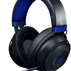 Razer Kraken Gaming Headset: Lightweight Aluminum Frame – Retractable Noise Isolating Microphone – for PC, PS4, PS5, Switch, Xbox One, Xbox Series X & S, Mobile – 3.5 mm Headphone Jack – Black/Blue