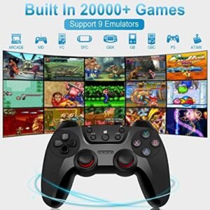 Wireless Retro Game Console, Retro Game Stick, Plug and Play Game Console Emulator Game Stick 4k 20,000+ Games, 9 Classic Emulator, Consoles with Dual 2.4G Wireless Controllers (64G Black)