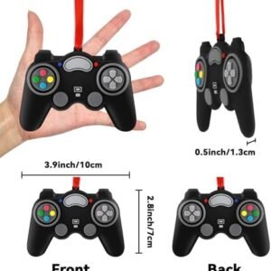 2023 Video Game Christmas Ornaments Personalized Video Game Controller Ornament for Gamer Lovers Customized Handwritten Christmas Tree Hanging Ornament Gifts Reusable PVC Rubber First Keepsake 2PC