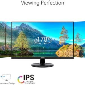ASUS 27” 1080P Eye Care Monitor (VA27DQF) – IPS, Full HD, Frameless, 100Hz, 1ms, Adaptive-Sync, for Working and Gaming, Low Blue Light, Flicker Free, HDMI, DisplayPort, 3 Year Warranty