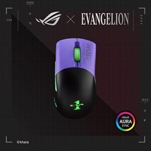 ASUS ROG Keris Wireless EVA Edition Gaming Mouse, Wireless Mouse with Tri-Mode connectivity, 16000 DPI Sensor, 7 programmable Buttons, PBT, hot-swappable Switch sockets, Paracord Cable