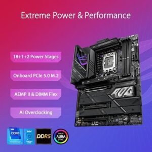 ASUS ROG Strix Z790-E Gaming WiFi II LGA 1700(Intel 14th & 13th & 12th Gen)ATX gaming motherboard(DDR5,PCIe 5.0,2.5 Gb LAN,5XM.2 slots,PCIe 5.0 x16,WiFi 7,front-panel connector with PD 3.0 up to 30W)