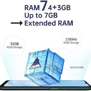 Blackview A53 Smartphone, 7GB+32GB/SD 128GB Expandable Unlock Phone, Android 12 Cellphone, Triple SIM Card Slots, 5080mAh Battery, 6.517 inches Android Phones HD+ Screen, Qlink Cell Phones