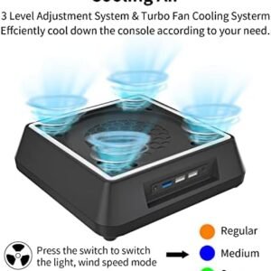 Cooling Fan for Xbox Series X Mviioe Cooling Stand with LED Indicator, Extra Big Turbo Fan, USB 2.0 Ports For Gaming Console (Only Compatible with Xbox Series x)
