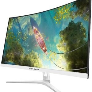 CRUA 27″ Curved White Monitor, Full HD(1920x1080P) VA Panel 1800R 100HZ 99% sRGB Professional Computer Monitors, 3Sides Frameless, Flicker-Less,Blue Light Filter, for Office & Gaming.(VGA, HDMI)