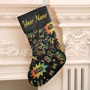 customjoy Gaming Cool Joysticks Christmas Stocking Personalized Name Santa Xmas Festive Holiday Birthday Gift 17.52 x 7.87 Inch