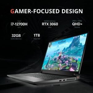 Dell 2023 G16 Gaming Laptop, 16″ QHD 165Hz Display, Intel Core i7 12700H, 32GB DDR5, 1TB PCIe SSD, NVIDIA GeForce RTX 3060 6G, 1 Zone Backlit Keyboard, WiFi 6, Bluetooth, HD Camera, Win 11 Pro, Black
