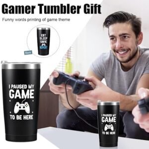 Gamer Gifts, Gaming Gifts for Men, My Gamer Gifts Box- (Gamer Tumbler+Pillow Cover+ Socks+Stainless Sign) for Men, Him, Teen Boys, Boyfriends, Father, Gamers, Video Game Lover, Game Lover, G002