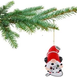 Gamer Ornaments for Christmas Tree, Gamer Tree Ornaments – Gnome Gaming Ornament Featuring Cute Gnome Friend with Video Game Controller – to Be Personalized at Home – 2023 Hangtag – Comes in Gift Box