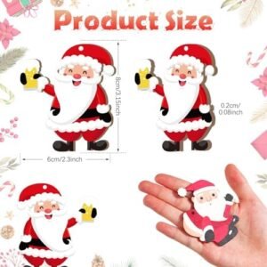 Geetery 24 Pcs Christmas Tree Ornaments Santa Claus Hanging Ornaments Wooden Funny Ornaments Naughty Vintage Mooning Gaming Drinking Decorative Hanging Ornaments for Holiday Xmas Tree Decorations