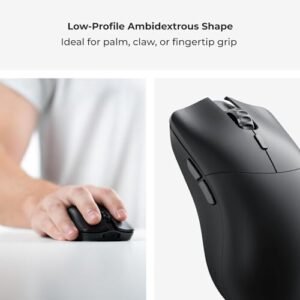 Glorious Gaming Model O 2 PRO 4K/8K Wireless Gaming Mouse – 2.4GHz Wireless 1ms delay, 4K/8K Polling, 100M clicks, 59g Ultralight, Long Battery Life, 26K DPI BAMF 2.0 Sensor, 6 Buttons