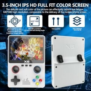 Handheld Retro Game Console with 32G TF Card ,Preloaded 10,000+ Games, Retro Gaming Console Supported 11 Emulators 3.5-inch IPS OCA Full Lamination Colour Screen (White)