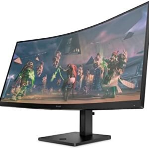 HP OMEN 34c QHD 165Hz Curved Gaming Monitor, WQHD Display (3440 x 1440), VA Panel, 99% sRGB, 90% DCI-P3, 21:9, AMD FreeSync Premium Technology, 34c (2023),Black