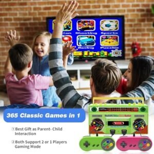 JJFUN Game Console System Support 2 Players, Plug tv Games HDTV Output,Parent-Child Game, Father and Son, Birthday Gifts Choice for Children/Adults