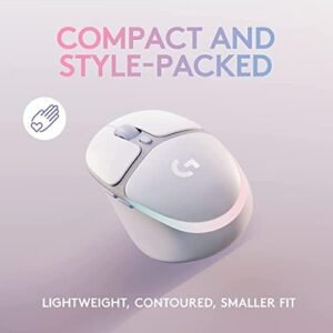 Logitech G705 Wireless Gaming Mouse, Customizable LIGHTSYNC RGB Lighting, Lightspeed Wireless, Bluetooth Connectivity, Lightweight, PC/Mac/Laptop – White Mist