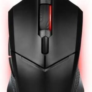 MSI Clutch GM08 Gaming Mouse, 4200 DPI, Optical Sensor, 3 Adjustable Weights, Red LED Lighting, Symmetrical Design, Black