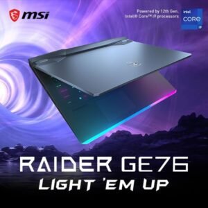 MSI Raider GE76 Gaming Laptop: Intel Core i9-12900H, GeForce RTX 3060, 17.3″ 144Hz FHD Display,16GB DDR5, 1TB NVMe SSD, Thunderbolt 4, Cooler Boost 5, Win 11 Home: Titanium Blue 12UE-871