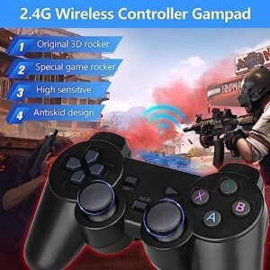 Nostalgia Game Stick, Wireless Retro Game Console, Console with Dual 2.4G Wireless Controllers, Plug & Play Video TV Game Stick with 13000+ Games Built-in, 4K HDMI Output, 9 Classic Emulators (64g)