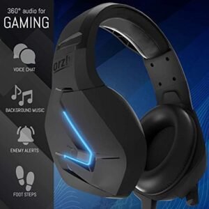 Orzly Gaming Headset for PC and Gaming Consoles PS5, PS4, Xbox Series X | S, Xbox ONE, Nintendo Switch & Google Stadia Stereo Sound with Noise Cancelling mic – Hornet RXH-20 Abyss Edition