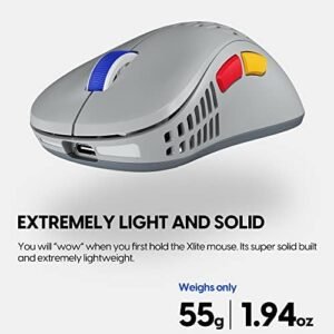 Pulsar Gaming Gears – Xlite V2 Mini Retro Edition Wireless Ultralight (55 g) High Performance Super Light and Ergonomic Gaming Mouse 2.4Ghz 1ms 20000DPI Optical Sensor PAW3370 (Mini, Wireless, Grey)