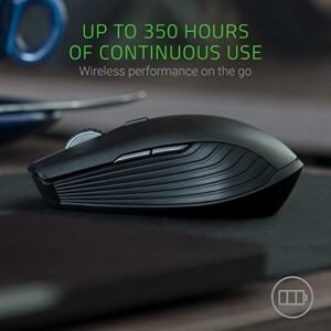 Razer Atheris Ambidextrous Wireless Mouse: 7200 DPI Optical Sensor – 350 Hr Battery Life – USB Wireless Receiver & Bluetooth Connection – Classic Black