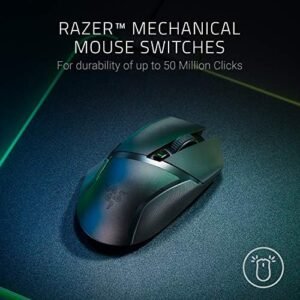 Razer Basilisk X Hyperspeed – Wireless Gaming Mouse (Hyperspeed Technology, Advanced 5G Optical Sensor and 6 Configurable Buttons, Mechanical Mouse Switches, Ultra-Long Battery Life) Black