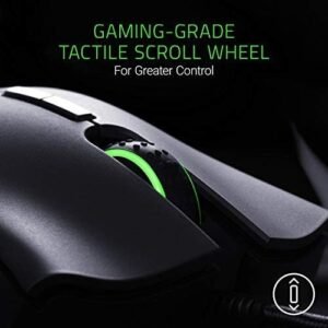 Razer DeathAdder Elite Gaming Mouse: 16,000 DPI Optical Sensor – Chroma RGB Lighting – 7 Programmable Buttons – Mechanical Switches – Rubber Side Grips – Matte Black