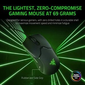 Razer Viper Ultralight Ambidextrous Wired Gaming Mouse: Fastest Mouse Switch in Gaming – 16,000 DPI Optical Sensor – Chroma RGB Lighting – 8 Programmable Buttons – Drag-Free Cord