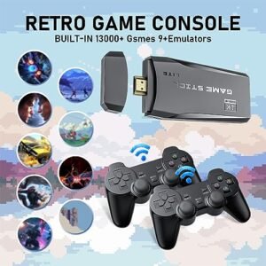 Retro Game Console – Retroplay Stick – Emulator Console S2 12000+ Classic Video Games,9 Emulators,Plug & Play Video Games for TV,Nostalgia Stick Support 4K HDMI Port,2 Wireless Gamepads(64G)