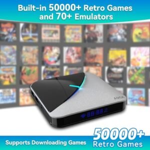 Retro Gaming Console Super Console, Emulator Console with 50000+ Games, Android 9.0 TV System + EmuELEC 4.5 Game System, Support 4K HD Output, Plug and Play Video Games (512G)
