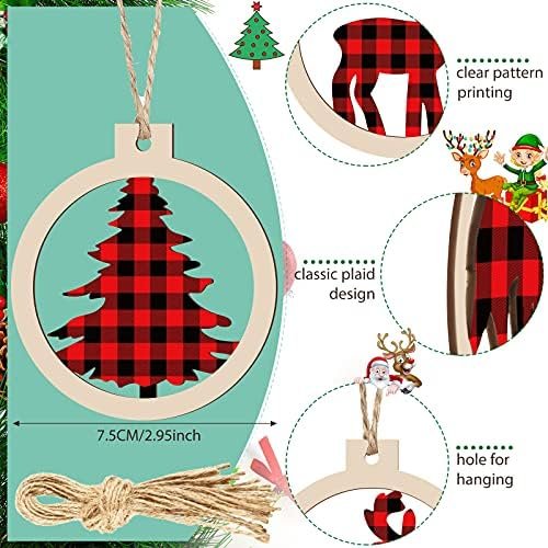Round Wooden Christmas Ornaments Hollow Fretwork Reindeer Bear Tree Christmas Decorations Xmas Wooden Cutouts Slices Xmas Tree Wood Hanging Tags with Rope for Christmas Decor, 4 Styles (Classic) Round Wooden Christmas Ornaments Hollow Fretwork Reindeer Bear Tree Christmas Decorations Xmas Wooden Cutouts Slices Xmas Tree Wood Hanging Tags with Rope for Christmas Decor, 4 Styles (Classic)