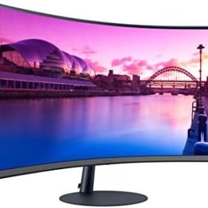 SAMSUNG 27-Inch S39C Series FHD Curved Gaming Monitor, 75Hz, AMD FreeSync, Game Mode, Advanced Eye Comfort, Frameless Display, Built in Speakers, Slim Metal Stand, LS27C394EANXGO, 2023, Black