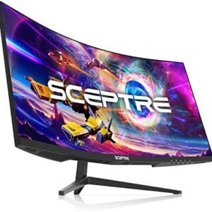 Sceptre 30-inch Curved Gaming Monitor 21:9 2560×1080 Ultra Wide/ Slim HDMI DisplayPort up to 200Hz Build-in Speakers, Metal Black (C305B-200UN1)