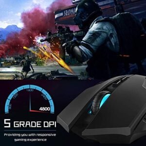 TECKNET Wireless Gaming Mouse, USB Cordless Computer Mouse with 8 Buttons, Ergonomic PC Gamer Laptop Mouse, 5 Adjustable DPI for PC/Mac/Laptop