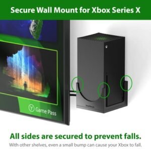 TotalMount – Wall Mount for Xbox Series X – Prevents Your Xbox from Falling by Securing Each Side (Standard Bundle: Wall Mount)