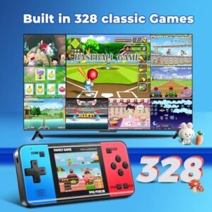 Voichic Handheld Game Console for Kids, Preloaded 328 Classic Retro Arcade Games with 3.0” Color Display and Gamepad, Retro Video Game Console with Rechargeable Battery for Birthday Xmas Gift for Kid