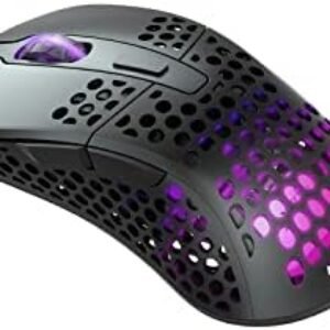 Xtrfy M4 Wireless Ultra-Light Gaming Mouse, RGB, Adjustable Shape, 2.4 GHz Lag-Free Wireless, 75hrs Battery Life – Black